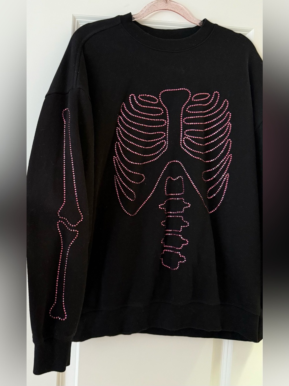 VS PINK LIMITED EDITION Halloween Skeleton Bling Sweatshirt